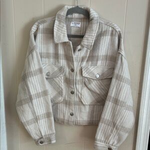 Ci Sono Beige Plaid Jacket